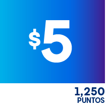 Aplicación de Puntos a Saldo 5 USD